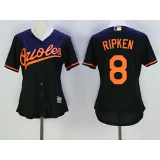 MLB Baltimore Orioles 8 Cal Ripken Black Alternate Stitched Baseball Women Jersey