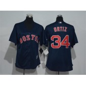 MLB Boston Red Sox 34 David Ortiz Navy Blue 2016 Cool Base Stitched Baseball Women Jersey