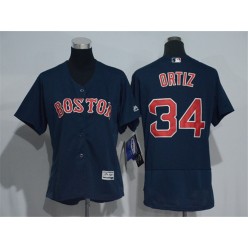 MLB Boston Red Sox 34 David Ortiz Navy Blue 2016 Flexbase Stitched Baseball Women Jersey