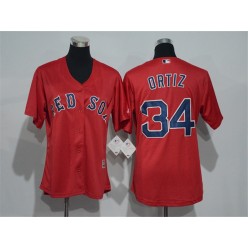 MLB Boston Red Sox 34 David Ortiz Orange 2016 Cool Base Stitched Baseball Women Jersey
