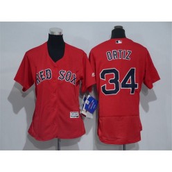 MLB Boston Red Sox 34 David Ortiz Orange 2016 Flexbase Stitched Baseball Women Jersey