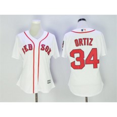 MLB Boston Red Sox 34 David Ortiz White Cool Base Women Jersey