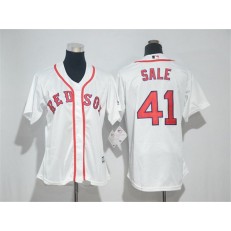 MLB Boston Red Sox 41 Chris Sale White New Cool Base Women Jersey