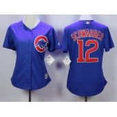 MLB Chicago Cubs 12 Kyle Schwarber Blue Cool Base Baseball Women Jersey