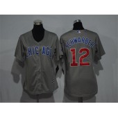 MLB Chicago Cubs 12 Kyle Schwarber Grey New Cool Base Women Jersey