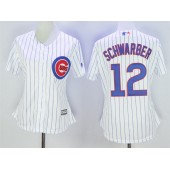 MLB Chicago Cubs 12 Kyle Schwarber White Home Cool Base Baseball Women Jersey