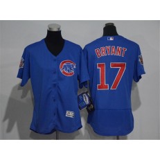 MLB Chicago Cubs 17 Kris Bryant Blue 2016 Flexbase Stitched Baseball Women Jersey