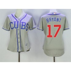 MLB Chicago Cubs 17 Kris Bryant Grey Alternate Road Stitched Baseball Women Jersey