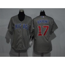 MLB Chicago Cubs 17 Kris Bryant Grey New Cool Base Women Jersey