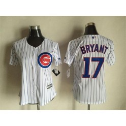 MLB Chicago Cubs 17 Kris Bryant White 2015 Cool Base Baseball Women Jersey