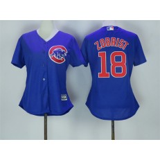 MLB Chicago Cubs 18 Ben Zobrist Blue Cool Base Baseball Women Jersey