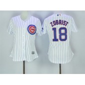 MLB Chicago Cubs 18 Ben Zobrist White Home Cool Base Baseball Women Jersey