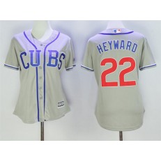 MLB Chicago Cubs 22 Jason Heyward Grey Alternate Road Stitched Baseball Women Jersey