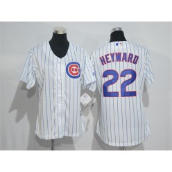 MLB Chicago Cubs 22 Jason Heyward White Home New Cool Base Baseball Women Jersey