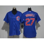 MLB Chicago Cubs 27 Addison Russell Blue Home Cool Base Baseball Women Jersey