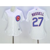 MLB Chicago Cubs 27 Addison Russell White Home Cool Base Baseball Women Jersey