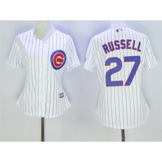 MLB Chicago Cubs 27 Addison Russell White Home Cool Base Baseball Women Jersey
