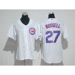 MLB Chicago Cubs 27 Addison Russell White Home New Cool Base Baseball Women Jersey