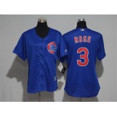 MLB Chicago Cubs 3 David Ross Blue Home Cool Base Baseball Women Jersey