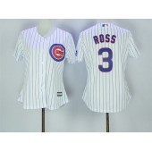 MLB Chicago Cubs 3 David Ross White Home Cool Base Baseball Women Jersey