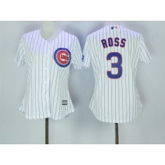 MLB Chicago Cubs 3 David Ross White Home Cool Base Baseball Women Jersey