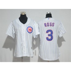 MLB Chicago Cubs 3 David Ross White Home New Cool Base Baseball Women Jersey
