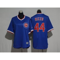 MLB Chicago Cubs 44 Anthony Rizzo Blue Cooperstown Stitched Women Jersey