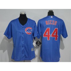 MLB Chicago Cubs 44 Anthony Rizzo Blue Home Cool Base Baseball Women Jersey
