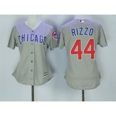 MLB Chicago Cubs 44 Anthony Rizzo Grey Cool Base Women Jersey