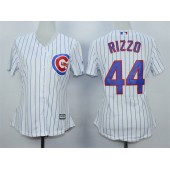 MLB Chicago Cubs 44 Anthony Rizzo White Home Cool Base Baseball Women Jersey