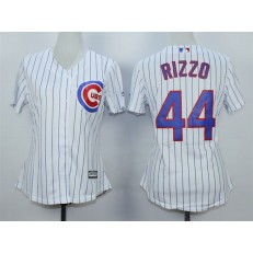 MLB Chicago Cubs 44 Anthony Rizzo White Home Cool Base Baseball Women Jersey