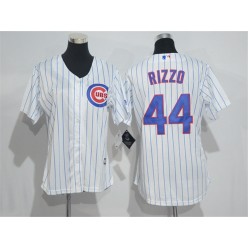 MLB Chicago Cubs 44 Anthony Rizzo White Home New Cool Base Baseball Women Jersey