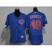 MLB Chicago Cubs 49 Jake Arrieta Blue 2016 Flexbase Stitched Baseball Women Jersey