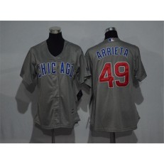 MLB Chicago Cubs 49 Jake Arrieta Grey New Cool Base Women Jersey