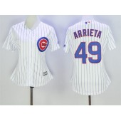 MLB Chicago Cubs 49 Jake Arrieta White Home Cool Base Baseball Women Jersey