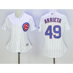 MLB Chicago Cubs 49 Jake Arrieta White Home Cool Base Baseball Women Jersey