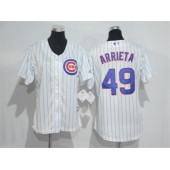 MLB Chicago Cubs 49 Jake Arrieta White Home New Cool Base Baseball Women Jersey