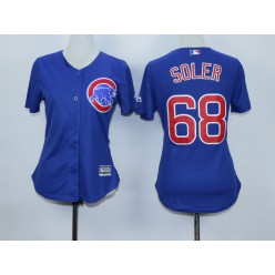 MLB Chicago Cubs 68 Jorge Soler Blue Cool Base Baseball Women Jersey