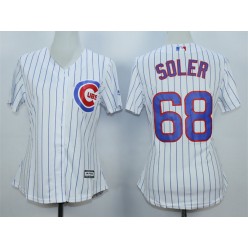 MLB Chicago Cubs 68 Jorge Soler White Home Cool Base Baseball Women Jersey