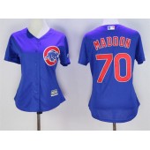 MLB Chicago Cubs 70 Joe Maddon Blue Cool Base Baseball Women Jersey