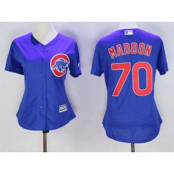MLB Chicago Cubs 70 Joe Maddon Blue Cool Base Baseball Women Jersey