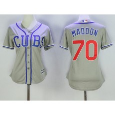MLB Chicago Cubs 70 Joe Maddon Grey Alternate Road Stitched Baseball Women Jersey