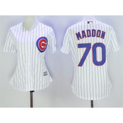 MLB Chicago Cubs 70 Joe Maddon White Home Cool Base Baseball Women Jersey