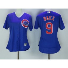 MLB Chicago Cubs 9 Javier Baez Blue Cool Base Baseball Women Jersey