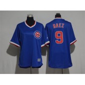 MLB Chicago Cubs 9 Javier Baez Blue Cooperstown Stitched Women Jersey
