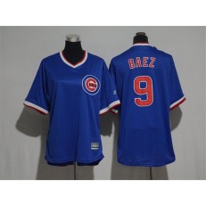 MLB Chicago Cubs 9 Javier Baez Blue Cooperstown Stitched Women Jersey