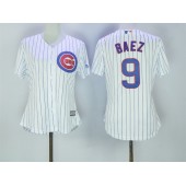 MLB Chicago Cubs 9 Javier Baez White Home Cool Base Baseball Women Jersey