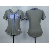 MLB Chicago Cubs Blank Grey Alternate Road Stitched Baseball Women Jersey