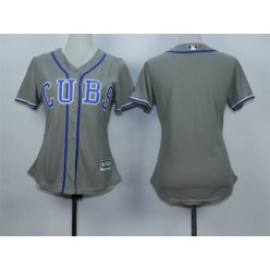 MLB Chicago Cubs Blank Grey Alternate Road Stitched Baseball Women Jersey