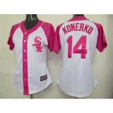 MLB Chicago White Sox 14 Paul Konerko 2012 Fashion by Majestic Athletic Women Jersey